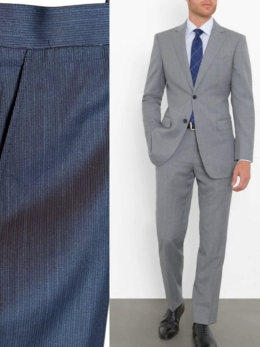 J.Ferrar Modern Fit Dark Blue Suit Blazer Sz.42S Pants 38x29 EUC